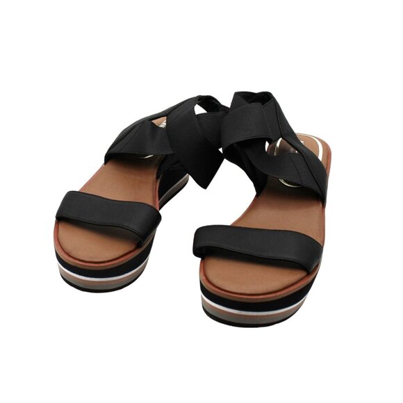 KENNETH COLE NEW YORK Womens Leather Open Toe Wedge Sandals - Picture 2 of 7